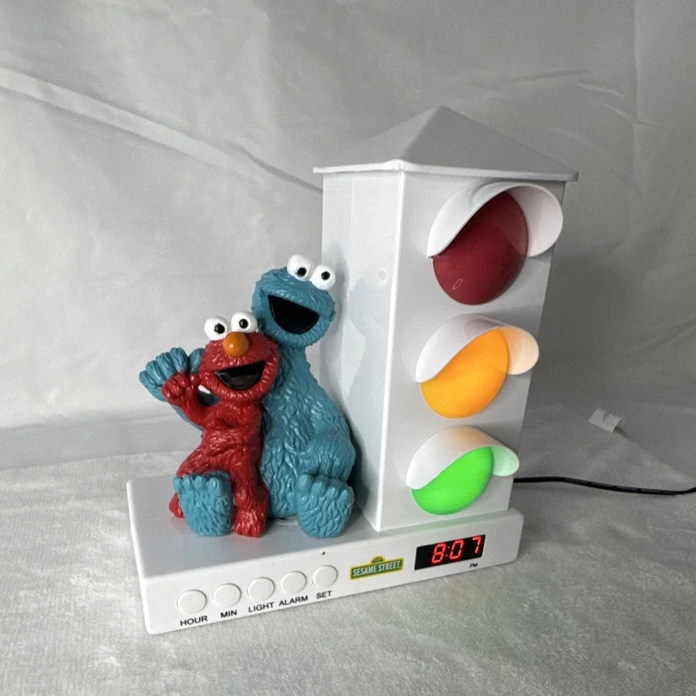 Sesame Street Elmo & Cookie Monster Traffic Light Digital Alarm Night Light